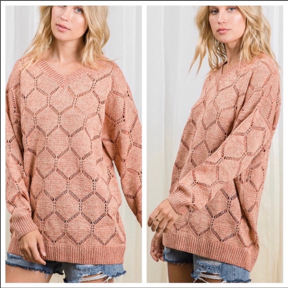 New!  Beautiful Soft Apricot Sweater Sizes M, L